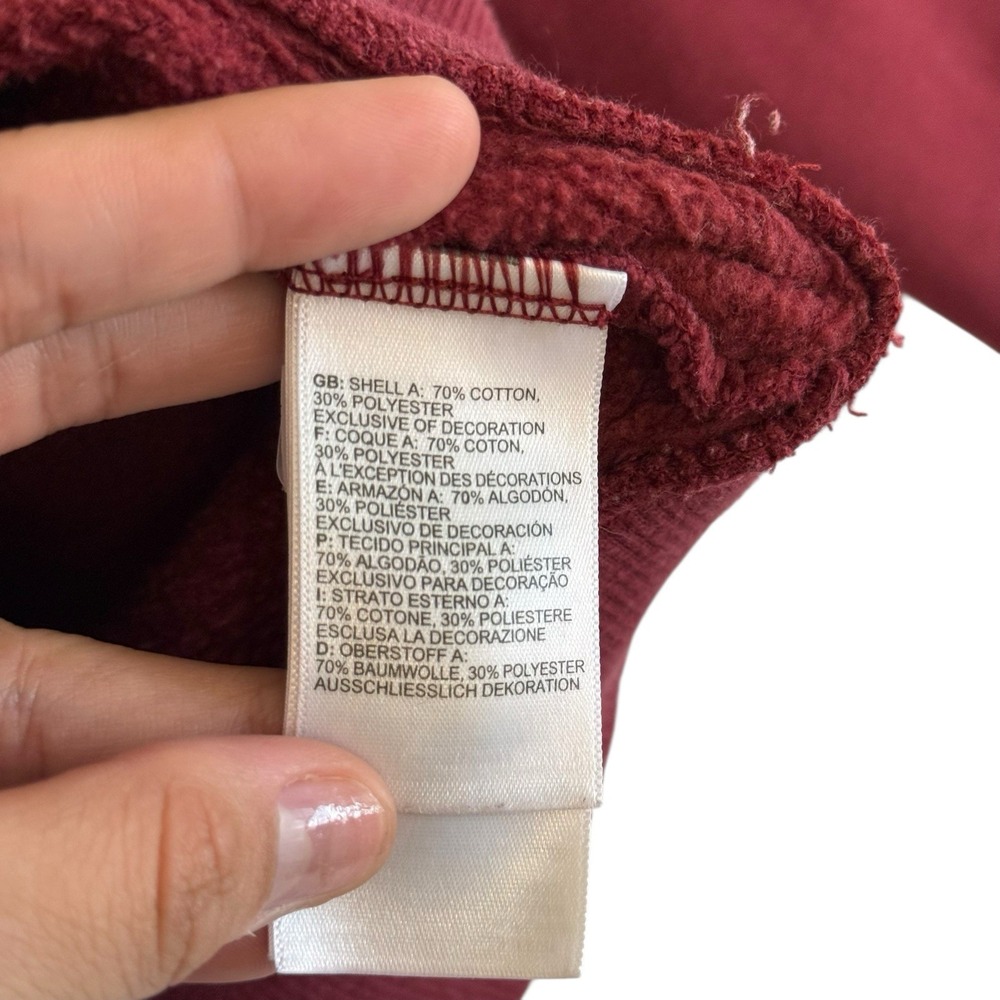 The North Face Half Dome Red 70% Cotton Long Sleeve Hoodie Sweatshirt Sz M  #492 - Picture 7 of 9